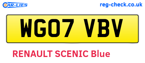 WG07VBV are the vehicle registration plates.