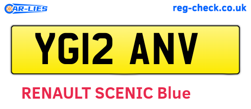 YG12ANV are the vehicle registration plates.