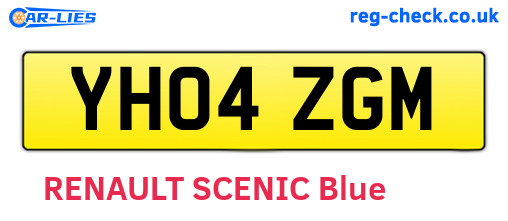 YH04ZGM are the vehicle registration plates.