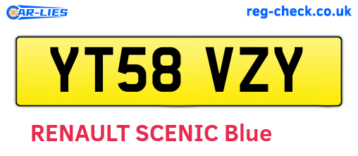 YT58VZY are the vehicle registration plates.