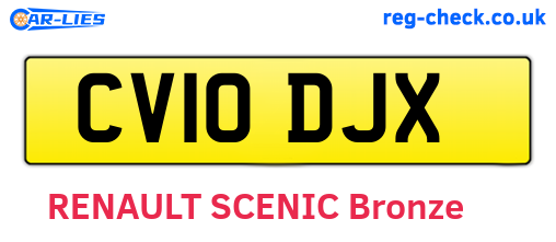 CV10DJX are the vehicle registration plates.