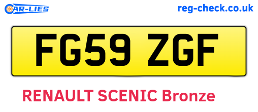 FG59ZGF are the vehicle registration plates.