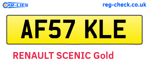AF57KLE are the vehicle registration plates.