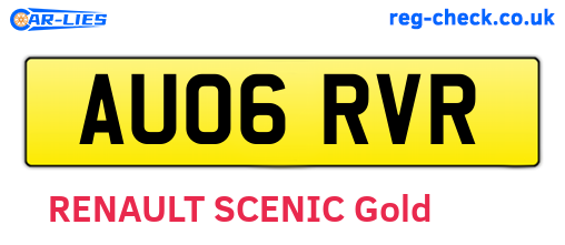 AU06RVR are the vehicle registration plates.
