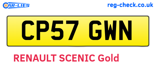 CP57GWN are the vehicle registration plates.