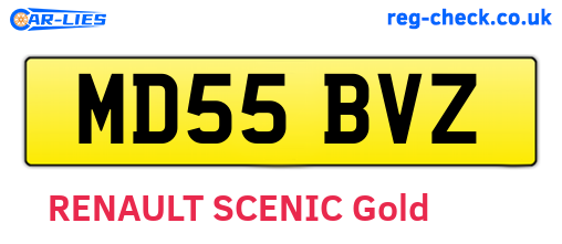 MD55BVZ are the vehicle registration plates.
