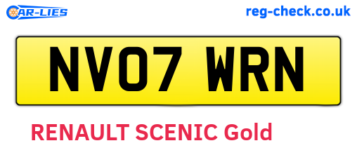 NV07WRN are the vehicle registration plates.