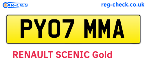 PY07MMA are the vehicle registration plates.