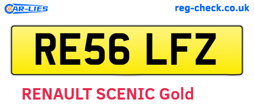 RE56LFZ are the vehicle registration plates.