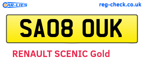 SA08OUK are the vehicle registration plates.
