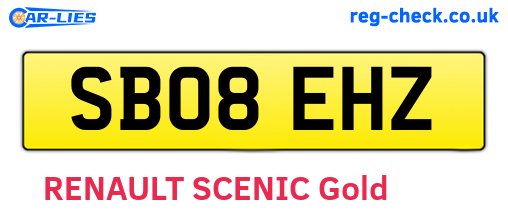 SB08EHZ are the vehicle registration plates.