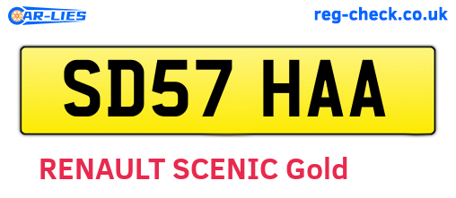 SD57HAA are the vehicle registration plates.