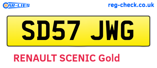 SD57JWG are the vehicle registration plates.