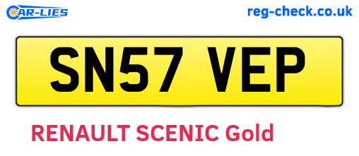 SN57VEP are the vehicle registration plates.