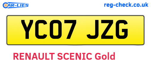 YC07JZG are the vehicle registration plates.