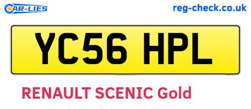 YC56HPL are the vehicle registration plates.