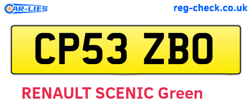CP53ZBO are the vehicle registration plates.