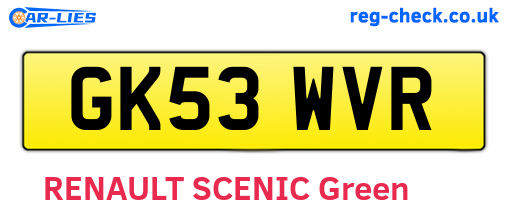 GK53WVR are the vehicle registration plates.