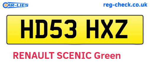 HD53HXZ are the vehicle registration plates.