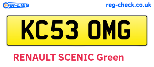 KC53OMG are the vehicle registration plates.