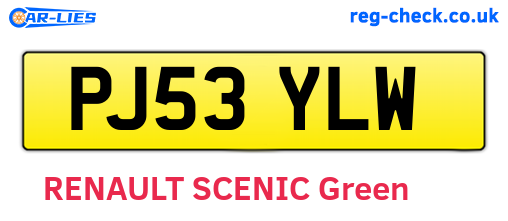 PJ53YLW are the vehicle registration plates.
