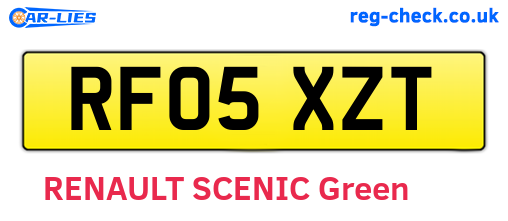 RF05XZT are the vehicle registration plates.