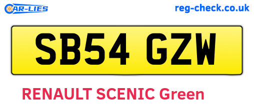 SB54GZW are the vehicle registration plates.