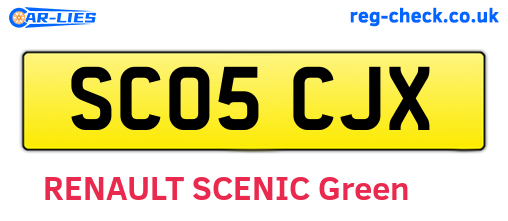 SC05CJX are the vehicle registration plates.
