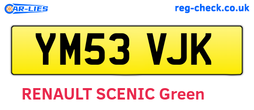 YM53VJK are the vehicle registration plates.