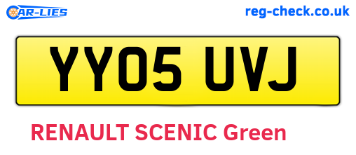 YY05UVJ are the vehicle registration plates.
