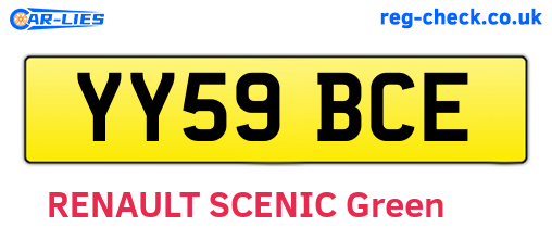 YY59BCE are the vehicle registration plates.