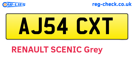 AJ54CXT are the vehicle registration plates.