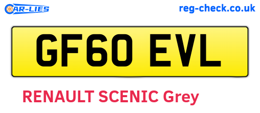 GF60EVL are the vehicle registration plates.