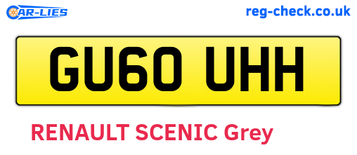 GU60UHH are the vehicle registration plates.