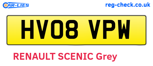 HV08VPW are the vehicle registration plates.