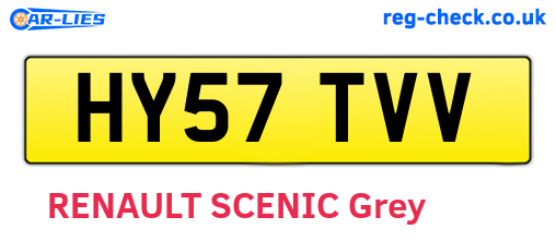 HY57TVV are the vehicle registration plates.
