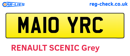 MA10YRC are the vehicle registration plates.