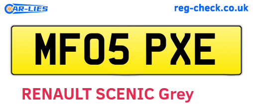MF05PXE are the vehicle registration plates.