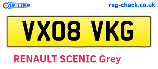 VX08VKG are the vehicle registration plates.