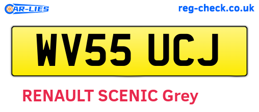 WV55UCJ are the vehicle registration plates.