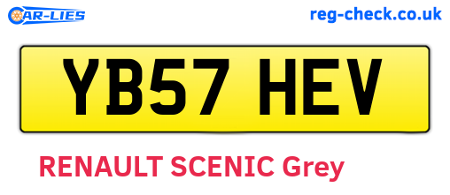 YB57HEV are the vehicle registration plates.