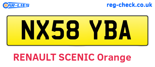 NX58YBA are the vehicle registration plates.