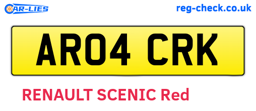 AR04CRK are the vehicle registration plates.