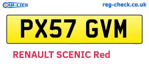 PX57GVM are the vehicle registration plates.