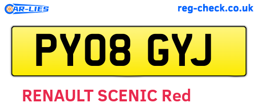 PY08GYJ are the vehicle registration plates.