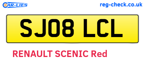 SJ08LCL are the vehicle registration plates.