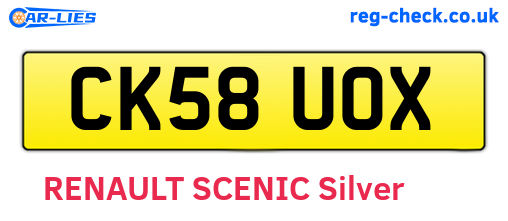 CK58UOX are the vehicle registration plates.