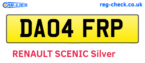 DA04FRP are the vehicle registration plates.