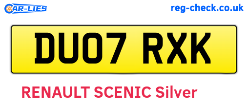 DU07RXK are the vehicle registration plates.