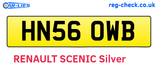 HN56OWB are the vehicle registration plates.